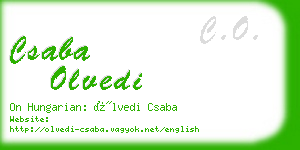 csaba olvedi business card